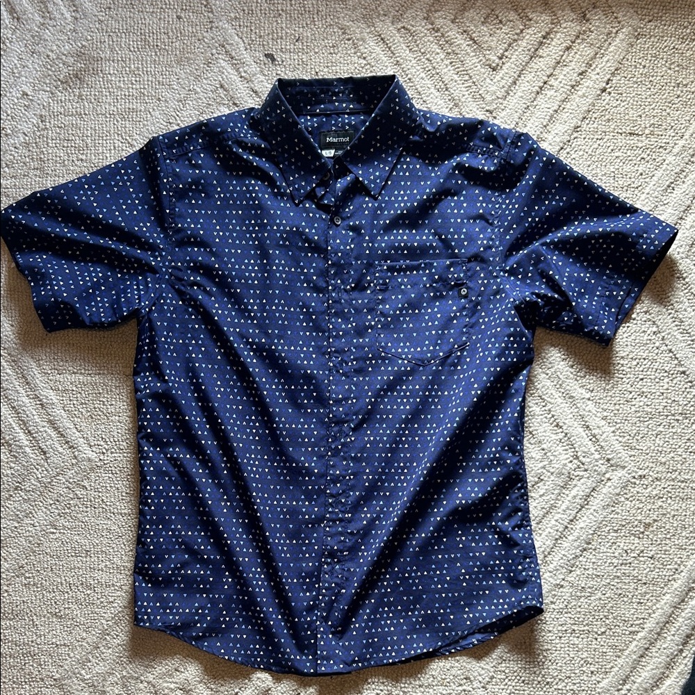 Marmot Navy Blue Shirt with Dots